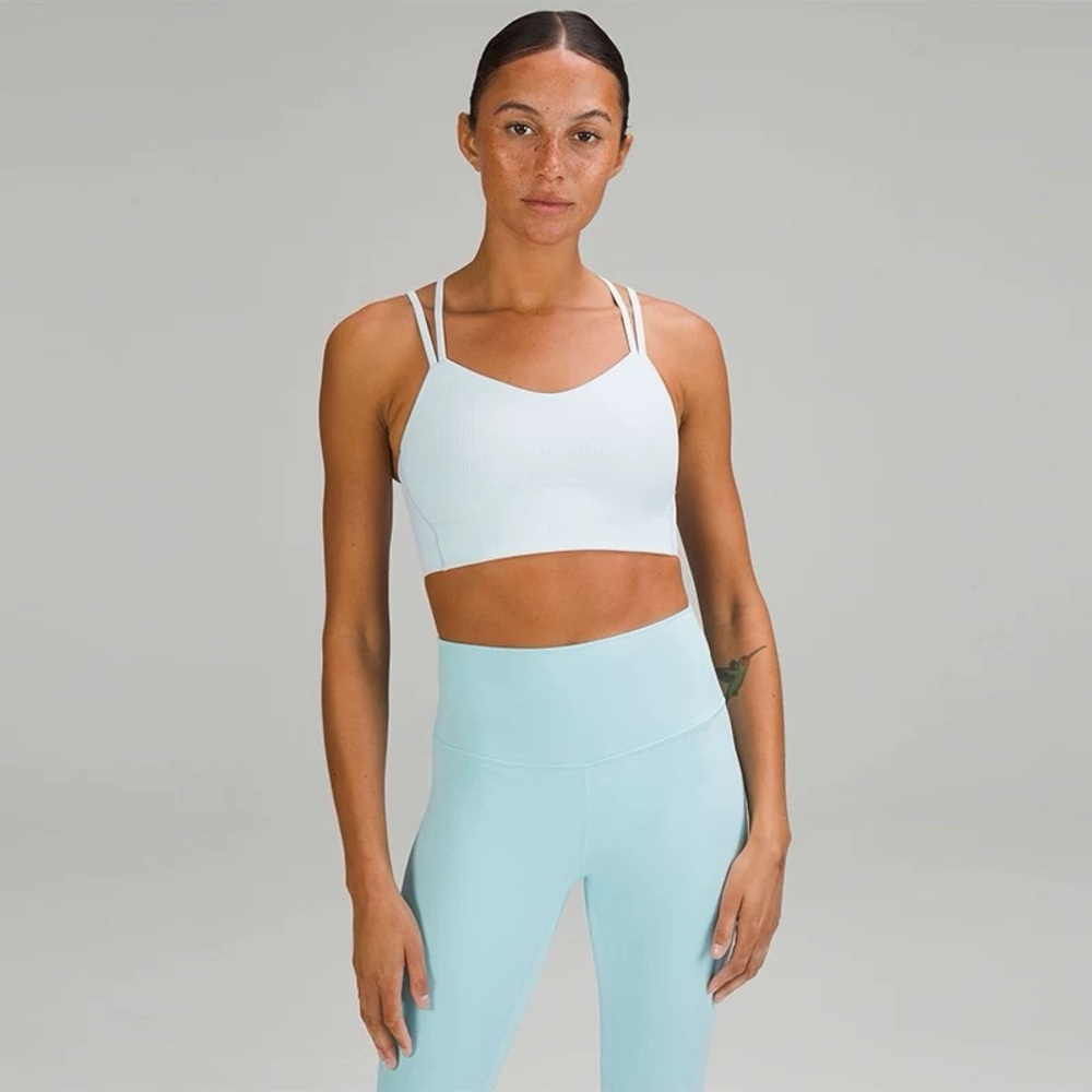 Lululemon Like a Cloud Ribbed Longline Bra Light Support B/C Cup, Powder Blue, 6